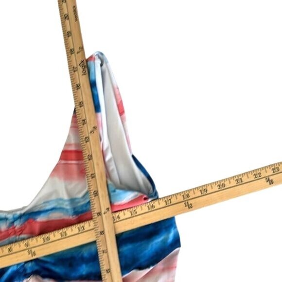 Peyton & Parker XX-Large Watercolor Stripe Ruched Bikini Set - Picture 6 of 7